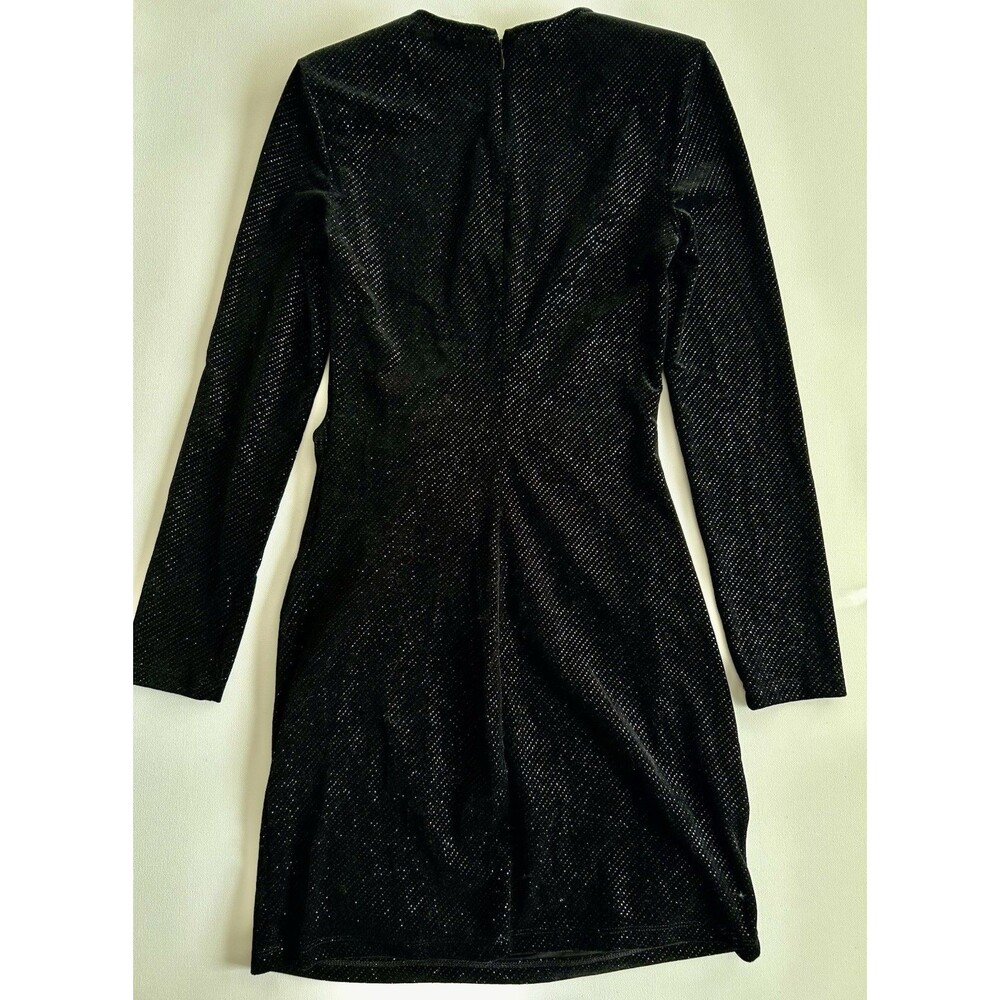 NWOT & Other Stories Cocktail Glitter Sparkle Velour LS Mini Dress Black Size XS - Picture 13 of 16
